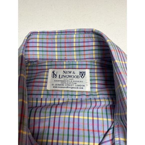 New And Lingwood Colorful Striped Button Down Mens Dress Shirt READ BELOW - Picture 2 of 5